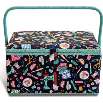 Organizér galanterie Prym Needle&Thread kazeta na šití tmavě modrá XL