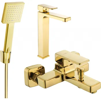 Vodovodní baterie Mexen Cetus R45 sada vanová, zlatá - 744313R45-50 Bateriové soupravy
