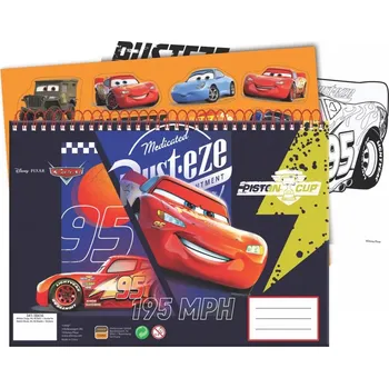 Cars A/4 spirálový skicák blok 30 listů se samolepkami