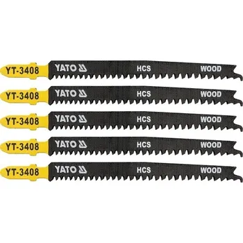 Pilový plátek List pilový do přímočaré pily na dřevo typ T 13-8TPI sada 5 ks Yato YT-3408