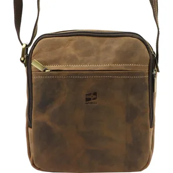 Pánská kožená taška přes rameno Nordee MSD-02 GM07 HUN Hnědá