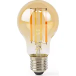 NEDIS Wi-Fi chytrá LED žárovka s vláknem E27 A60 7W 806lm teplá bílá 1800 - 3000K sklo zlatá