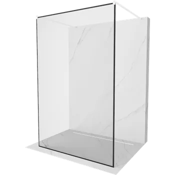 Mexen Kioto volně stojící sprchová stěna 100 x 200 cm, černý rámeček 8 mm, bílá - 800-100-002-20-70 Sprchové stěny