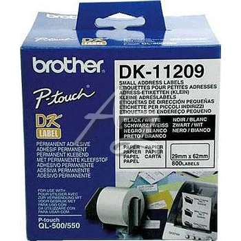 Pásek do tiskárny papírové štítky Brother, 29x62mm, bílé, 800ks