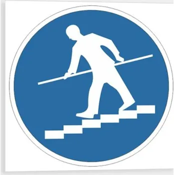 Příkaz drž se zábradlí Samolepka 150 x 150 mm tl. 0.1 mm - Kód: 27021