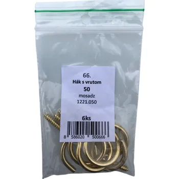 Šroub SVX Hák s vrutem Ms - blistr 66 50mm č66