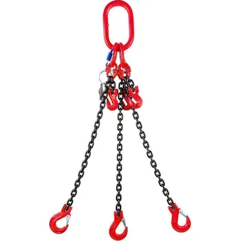 Příslušenství pro stavební techniku SVX Řetězový závěs oko-3 háky tř 80 se zkracovačem (5 m, 17 000/11 800 kg, 16 mm) 5 m, 17 000/11 800 kg, 16 mm,čierna