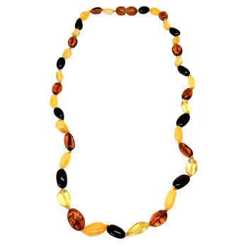 Náhrdelník Jantarový náhrdelník EXKLUSIVNÍ (oválky míchané 45cm)