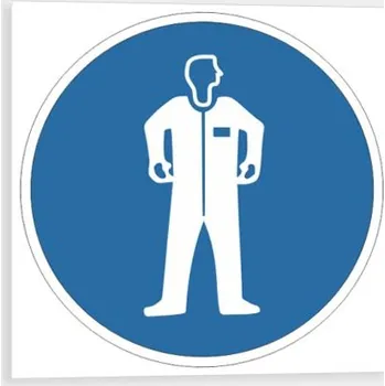 Příkaz používej ochranný oděv Samolepka 150 x 150 mm tl. 0.1 mm - Kód: 27022