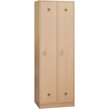 Šatní skříň STL - 180 - 80 šatní skříň dřevěná, 2-dveřová, šatní tyč, 1800x800x500, sokl, buk royal