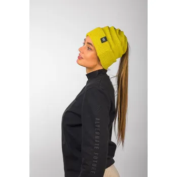 Čepice VFstyle Pletená čepice na culík Elegant olivová