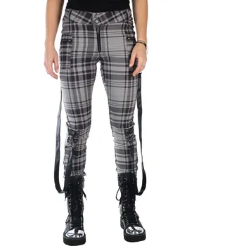 Dámské kalhoty kalhoty dámské KILLSTAR - Office Riot - Grey Tartan - XXL