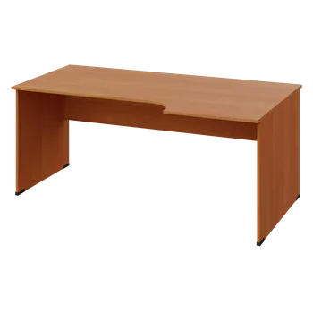 Psací stůl ERL 18 - 186 stůl kancelářský, rohový, pravý, dřevěná podnož, deska 18 mm, široký 1800 mm, olše jantar