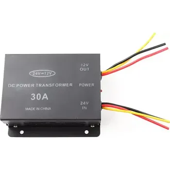 Měnič napětí Měnič napětí, připojení pomocí kabelů z 24V na 12V (30A)