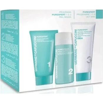 Kosmetická sada Germaine de Capuccini Purexpert Natural Perfect 1-2-3 Oily Skin Set - Čistící matující pěna 30 ml + exfoliační esence 50 ml + tónovací krém 50 ml Dárková sada