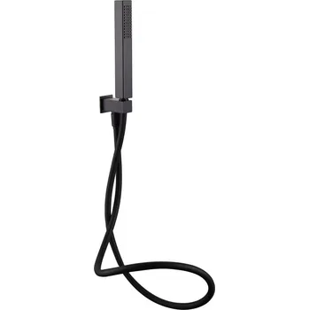 Vodovodní baterie HOPA - Hranatý vývod ze zdi pro ruční sprchu BLACK, s příslušenstvím BAAWB13K