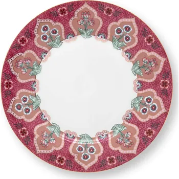 Talíř Pip Studio talíř Flower Festival tmavě růžový, 21 cm