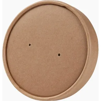 Jednorázové nádobí ECOFOL Papírové víčko EKO na misku na polévku 200-400 ml Ø98 mm (50 ks)