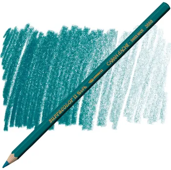 Kresba Akvarelové pastelky Caran d'Ache Supracolor - modrá Barva: 180 - Malachite Green