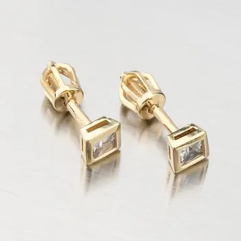 Náušnice Dámské náušnice žluté zlato 585 zirkon 52GZ-8043-ZL