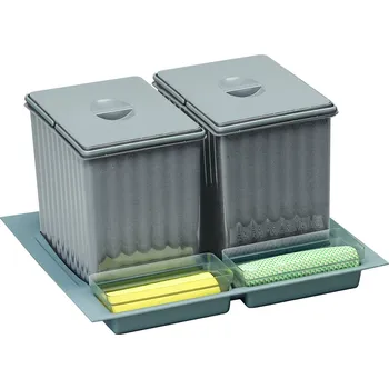 Odpadkový koš GOLLINUCCI Sorter Sistema 901/2 600mm 2x16l šedá (GOLLINUCCI Sorter Sistema 901/2 600mm 2x16l šedá)