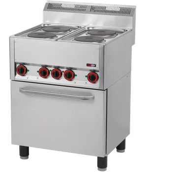 Sporák Sporák elektrický s horkovzdušnou elektrickou troubou GN 1/1 - 4x plotýnka 400 V | REDFOX - SPT 60 ELS