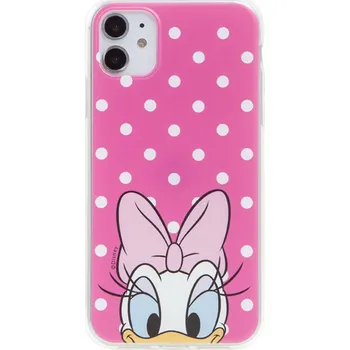 Pouzdro na mobilní telefon Kryt Disney pro Apple iPhone 11 - Daisy - gumový - ružový - puntíky