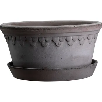 Květináč Bergs Potter, Malý květináč Københavner nízký s podstavcem 25 cm šedý - Formadore