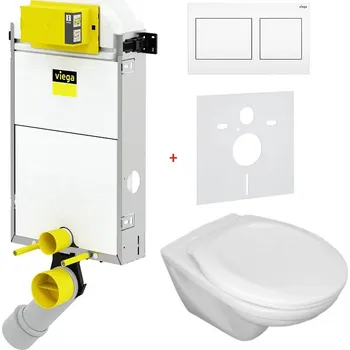 WC sada Viega Prevista PURE Sada pro závěsné wc + wc mísa a sedátko, 771928SET1