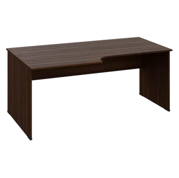 Psací stůl ERL 18 - 188 stůl kancelářský, rohový, levý, dřevěná podnož, deska 18 mm, široký 1800 mm, ořech královský