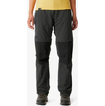 Dámské kalhoty FORCLAZ Dámské turistické odepínací kalhoty 2v1 MT 100 S ČERNÁ|ŠEDÁ