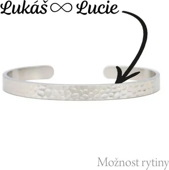Náramek Šperky4U Tepaný ocelový náramek s rytinou textu - OPA1735-ST