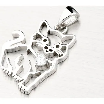 Přívěsek Dámský přívěsek stříbro 925 zirkon kočka PKL-3118