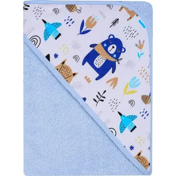 Dětská osuška s kapucí - termofrote modrá 100x100 cm