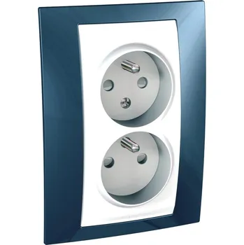 vypínač a zásuvka Schneider Electric MGU63.065.854 Dvojzásuvka UNICA glacier/polar MGU63065854