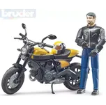 BRUDER 63053 Motocykl Ducati Scrambler Full Throttle set s figurkou motorkáře