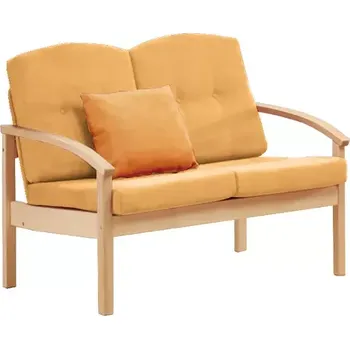 Sedací souprava RO - 02 dvojkřeslo čalouněné koženkou Holy, dřevěné HOLY P1 - koženka meruňková