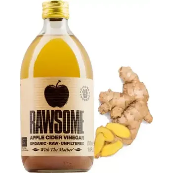 Ocet Rawsome Vinegars Bio raw jablečný ocet nefiltrovaný a nepasterizovaný s příchutí 500 ml Zázvor a kurkuma