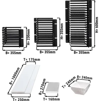 Vinotéka G.Gastro 3‑Tier Buffet Stand Acrylic & Stainless Steel – White/Black - 355×355×600 mm - 3 Melamine Bowls
