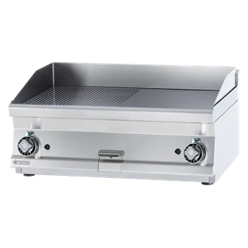 Grilovací deska 80x45 plynová chromovaná kombinovaná bez podestavby | RM - FTLRT-68GS