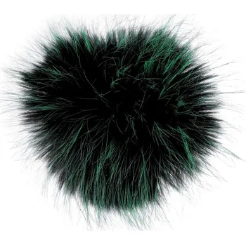 Kožešinová bambule s poutkem Ø12 cm, barva 3 černá zelená