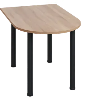 Stolová podnož LJ 28 - 12 přístavba jednací, kovová podnož černá, síla desky 25 mm, široká 1200 mm, dub bardolino