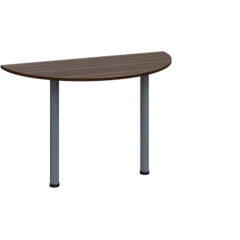 Stolová podnož EJC 1 - 120 přístavba jednací, kovová podnož stříbrná, síla desky 18 mm, široká 1200 mm, ořech královský