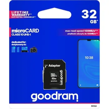 Paměťová karta goodram Paměťová karta micro SDHC 32GB UHS-I Class 10, U1 včetně SD adaptéru