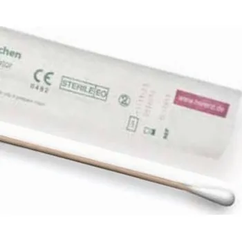 Vatová tyčinka Heinz Herenz Medizinalbedarf GmbH Vatové tampóny na dřevěné tyčce sterilní varianta: sterilně balené po 1 ks, balení 100 ks