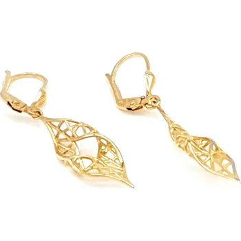 Náušnice Celozlaté visací náušnice ze žlutého a bílého zlata