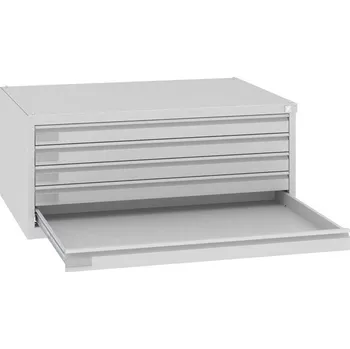 Kartotéka Zásuvková skříň na výkresy, zesílená, 5 zásuvek, formát A1, barva šedá RAL7035