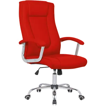 Křeslo MALLORCA křeslo kancelářské, chrom kříž, kolečka uni, EKO-PU červená
