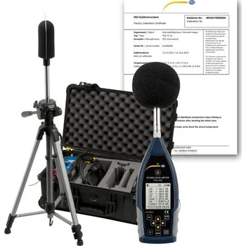 Hlukoměr PCE-430-EKIT, třída 1, rozsah měření do 136 dB, se sadou pro měření venkovního hluku, ISO