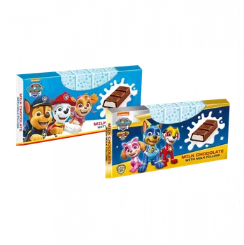 Cukrovinka Paw Patrol mléčná čokoláda s mléčnou náplní (8x12,5g) 100g